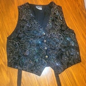 MS Choice beautiful black and gold vest with fancy buttons.